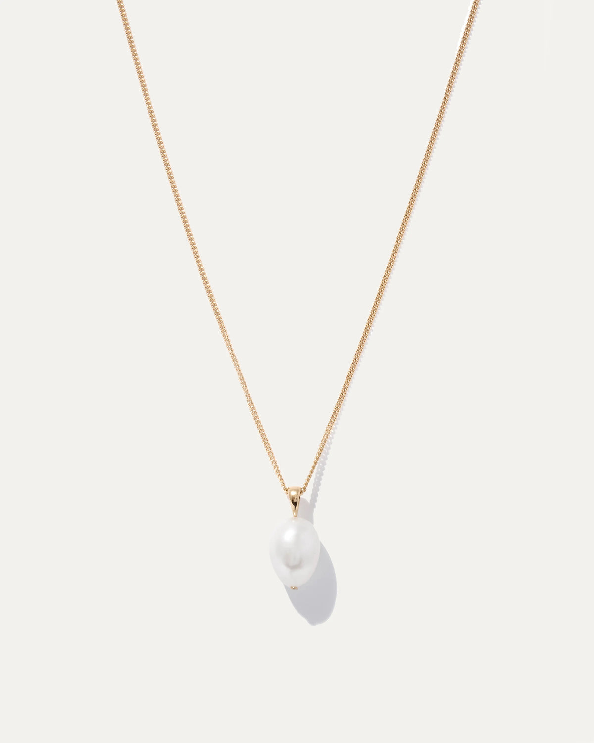 Baroque Pearl Pendant Necklace - 18" / Gold Vermeil