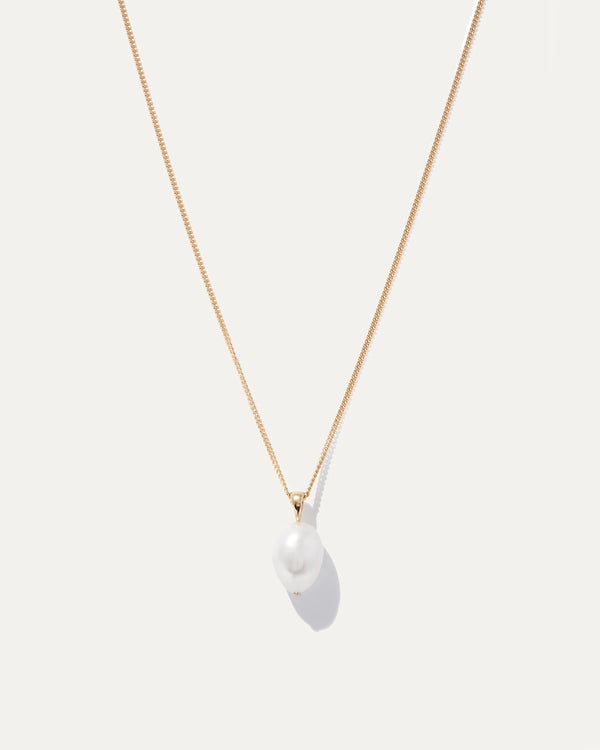 Baroque Pearl Pendant Necklace - 18" / Gold Vermeil