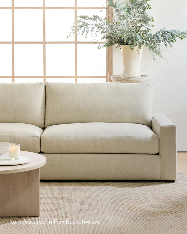 Stillman L Sectional in Performance Basketweave - 116x116 / Flax