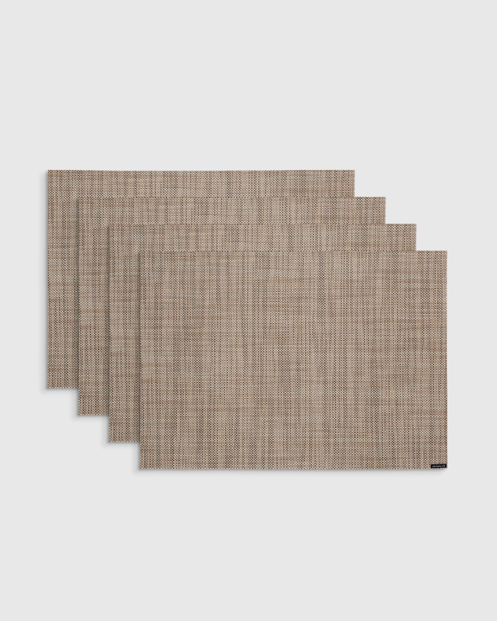 Mini Basketweave Easy-Care Rectangular Placemat, Set of 4 by Chilewich - One Size / Parchment