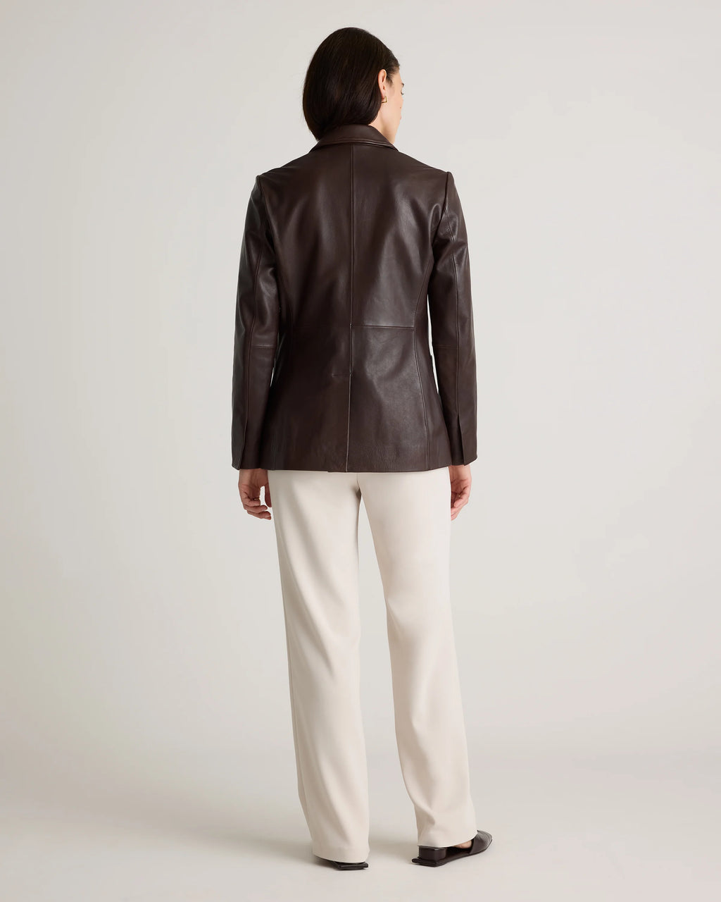 100% Leather Blazer - XS / Rich Brown
