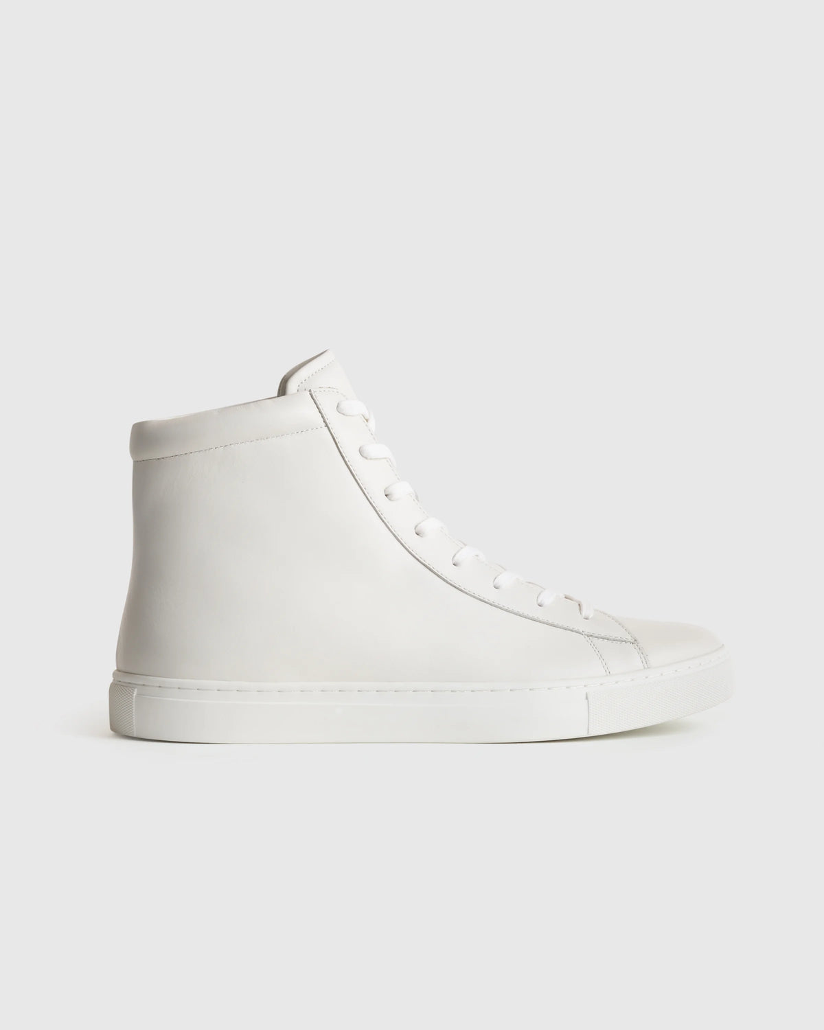 Italian Leather High Top Everyday Sneaker - 7 / White Main image