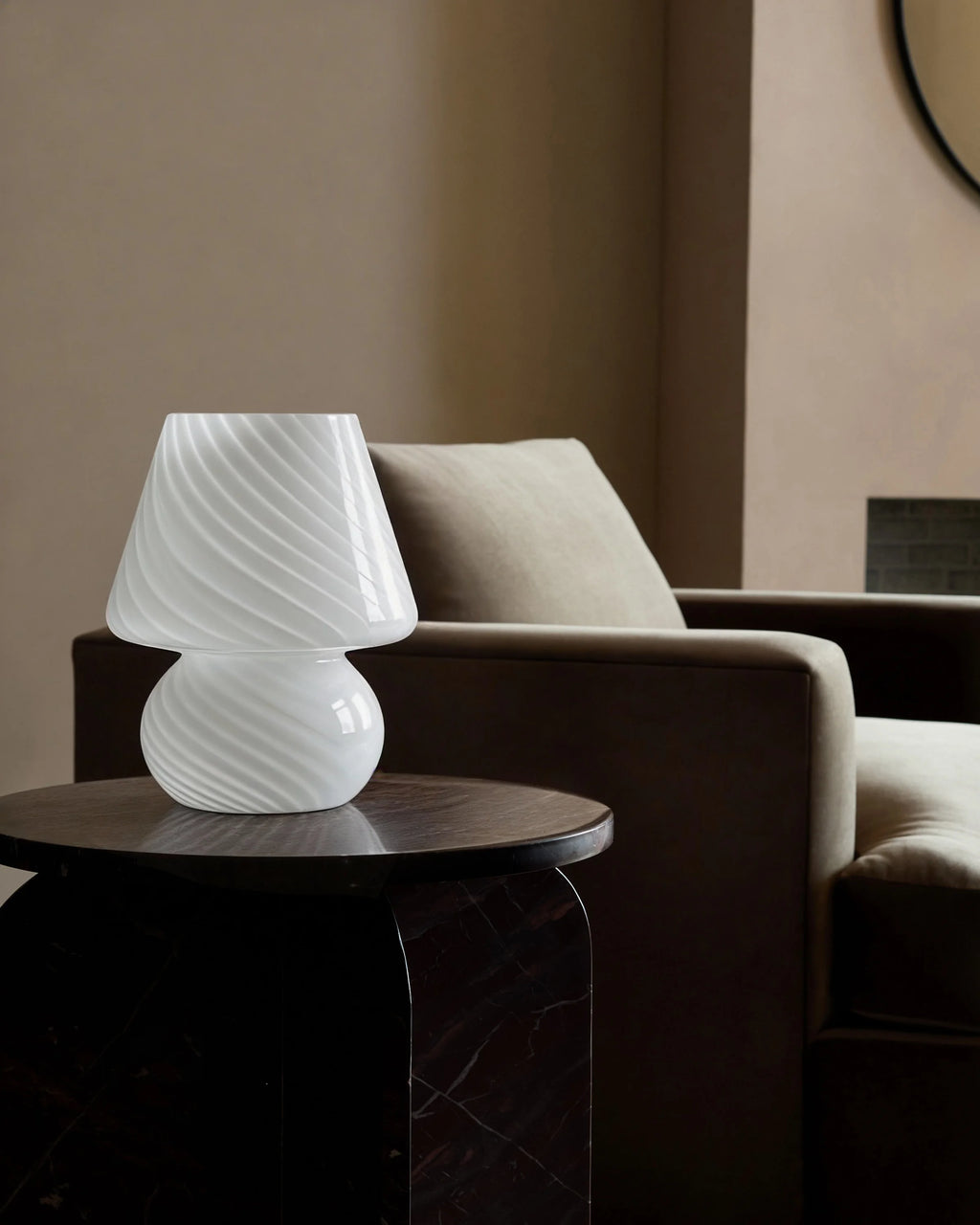 Swirled Glass Table Lamp - Mini / White