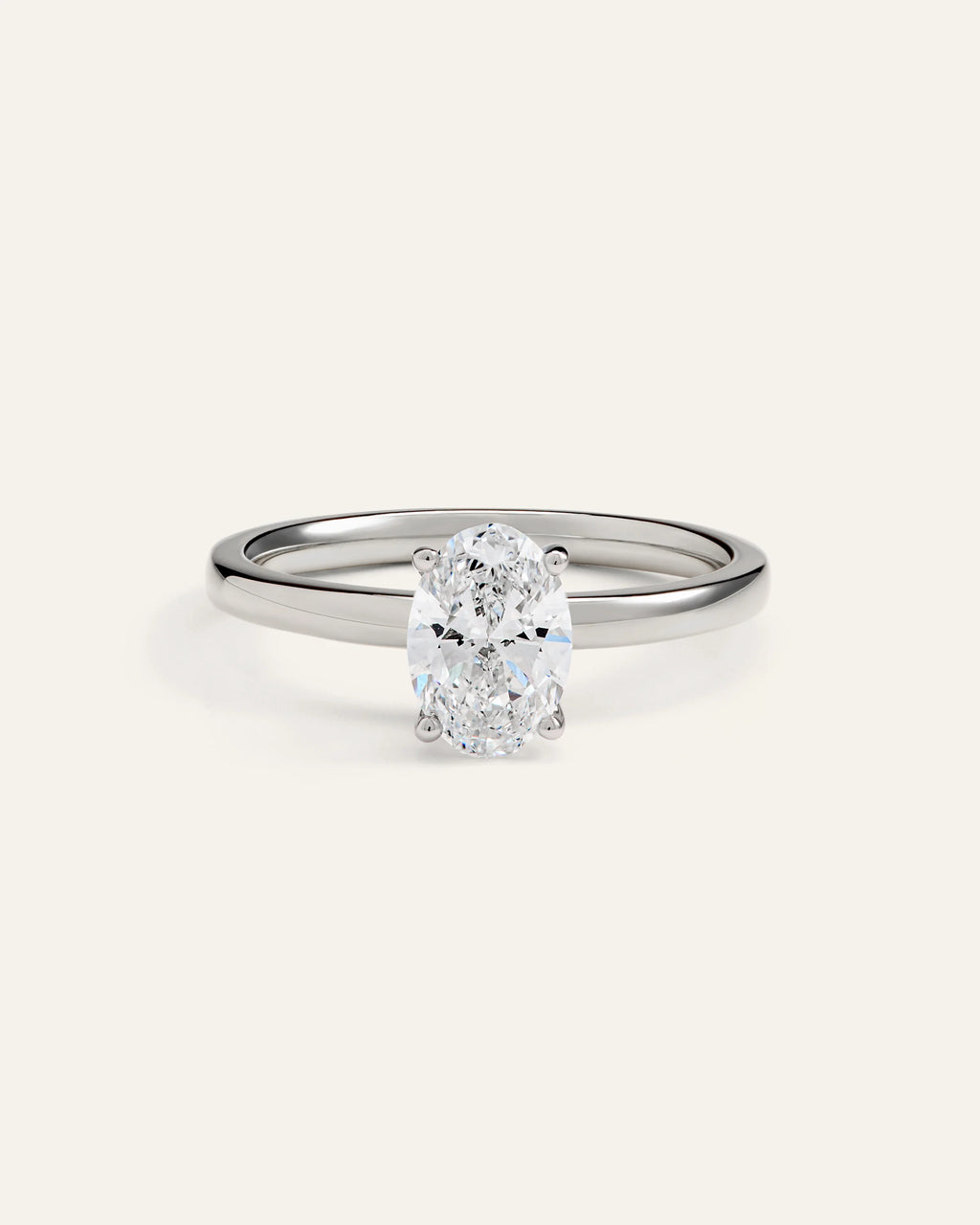Lab Grown Diamond Oval Comfort Fit Engagement Ring - 1ct - 4 / Yellow Gold