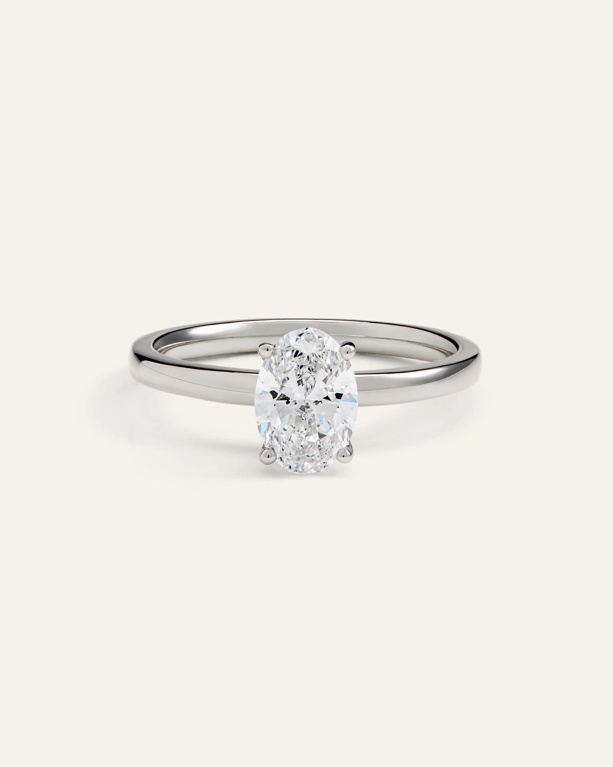 Lab Grown Diamond Oval Comfort Fit Engagement Ring - 1ct - 4 / Yellow Gold