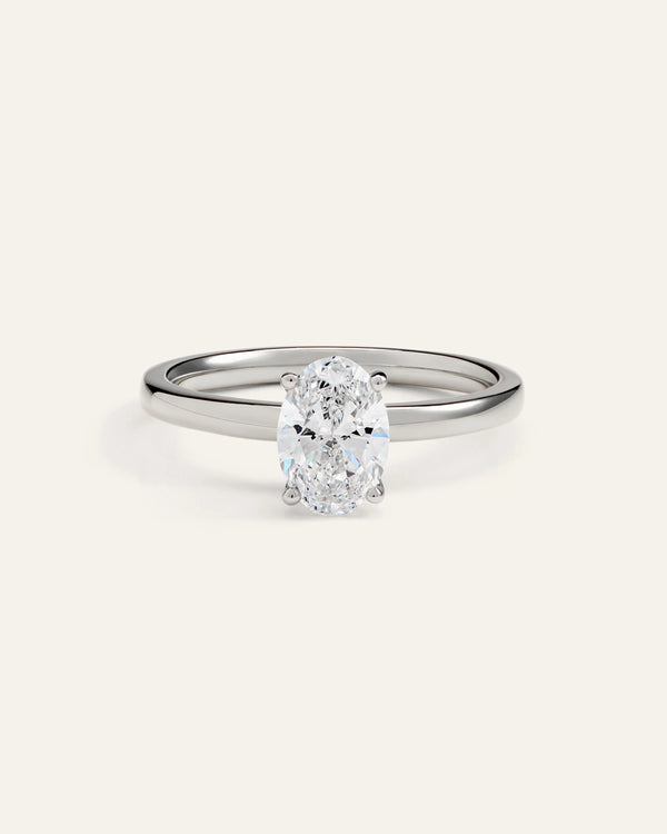 Lab Grown Diamond Oval Comfort Fit Engagement Ring - 1ct - 4 / Yellow Gold
