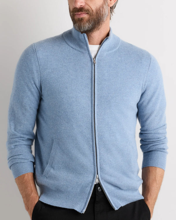 Mongolian Cashmere Full Zip Sweater - S / Teak