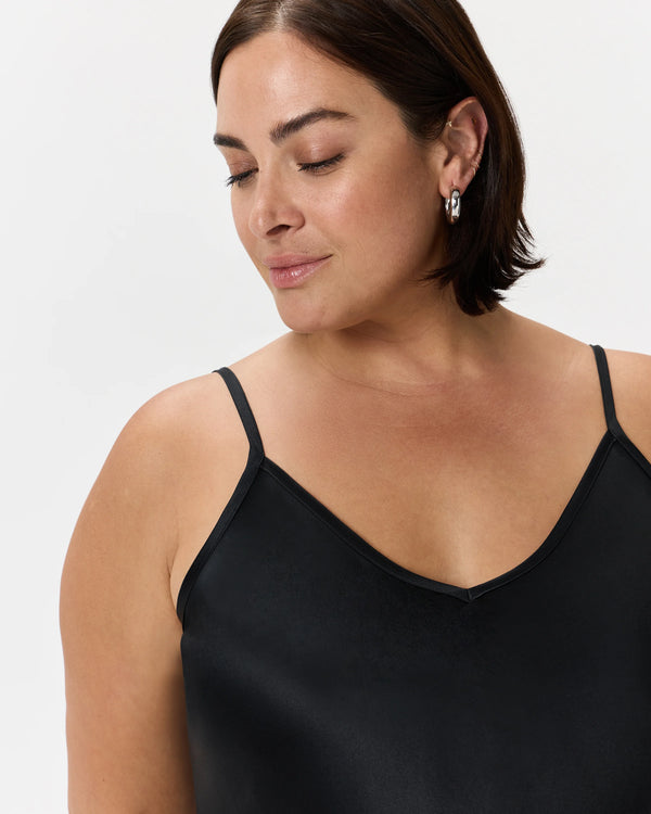 100% Washable Silk Slip Dress - 1X / Champagne