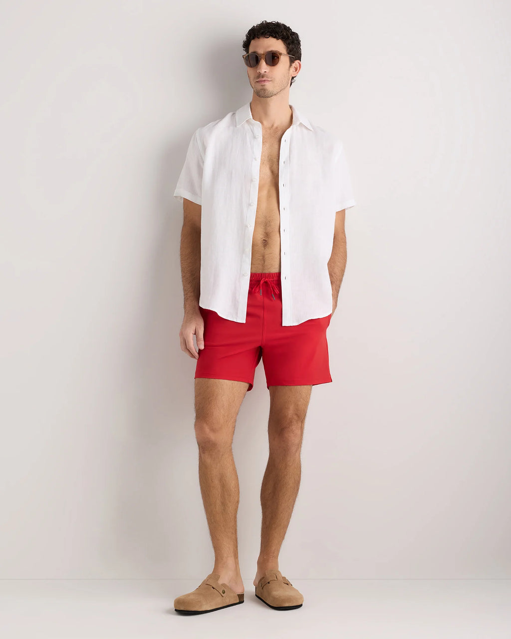 Italian Swim Trunks - 7" - XS / Navy Diamond Geo