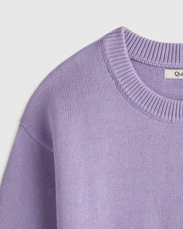 100% Organic Cotton Crewneck Sweater - 6 / Navy/White