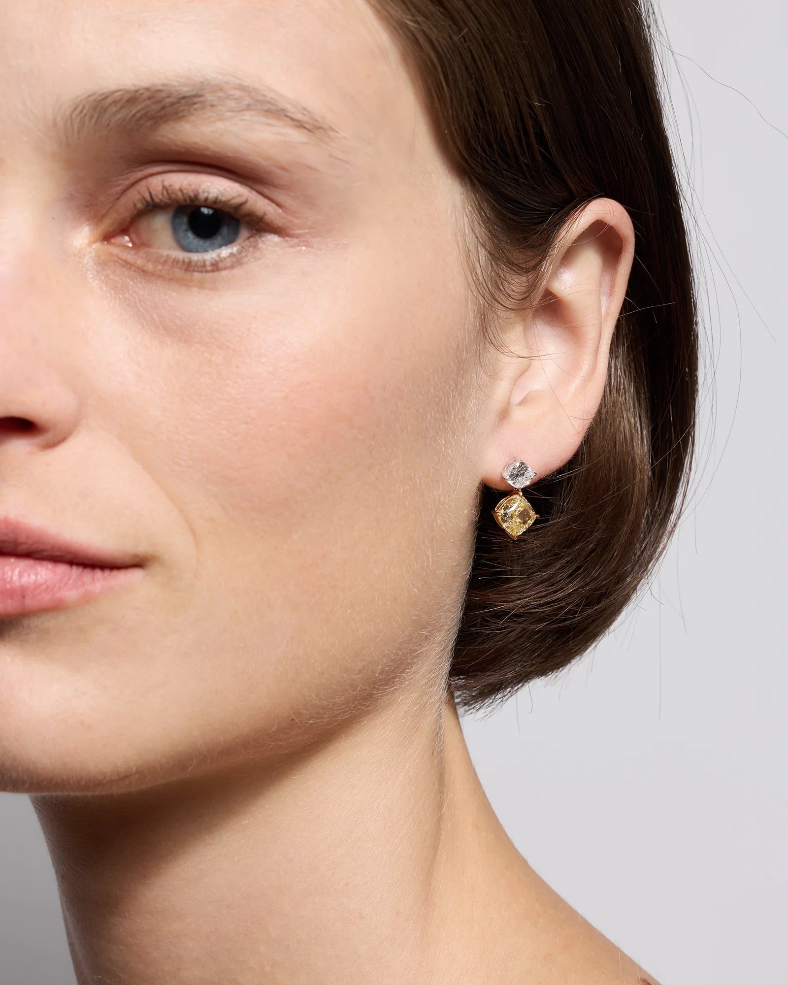 14K Gold Yellow Lab Grown Diamond Cushion Drop Earrings - One Size / No Color Secondary image
