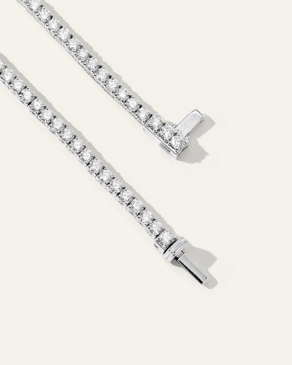 14K Gold Lab Grown Diamond Tennis Necklace - 5ctw - 16" / Yellow Gold