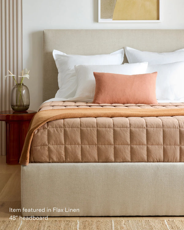 Square Bed in Performance Velvet - Full / Butterscotch