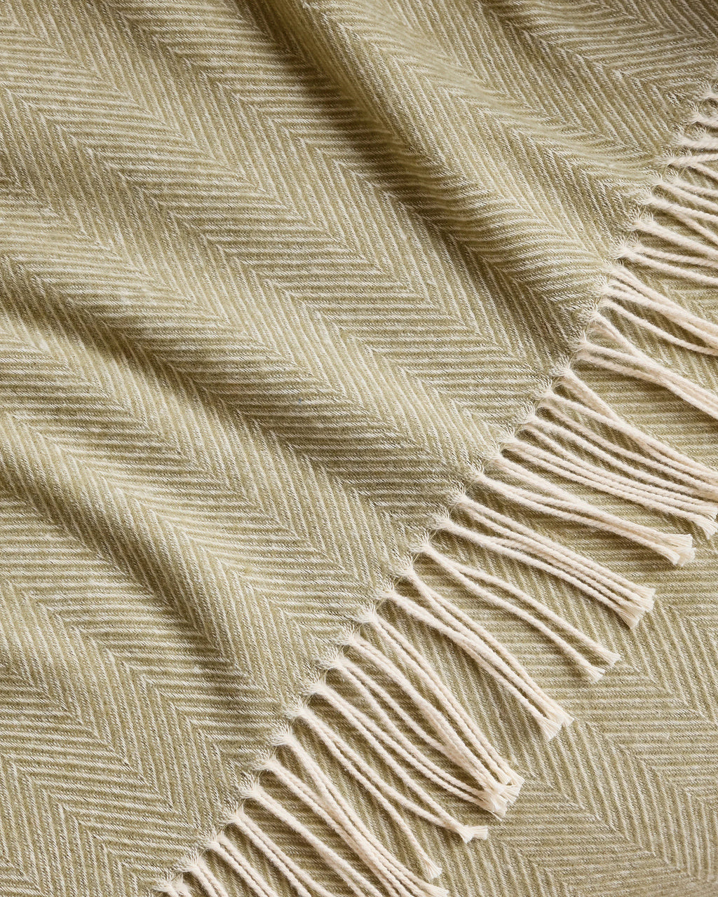 Lightweight Italian Cotton Herringbone Throw - One Size / Mushroom