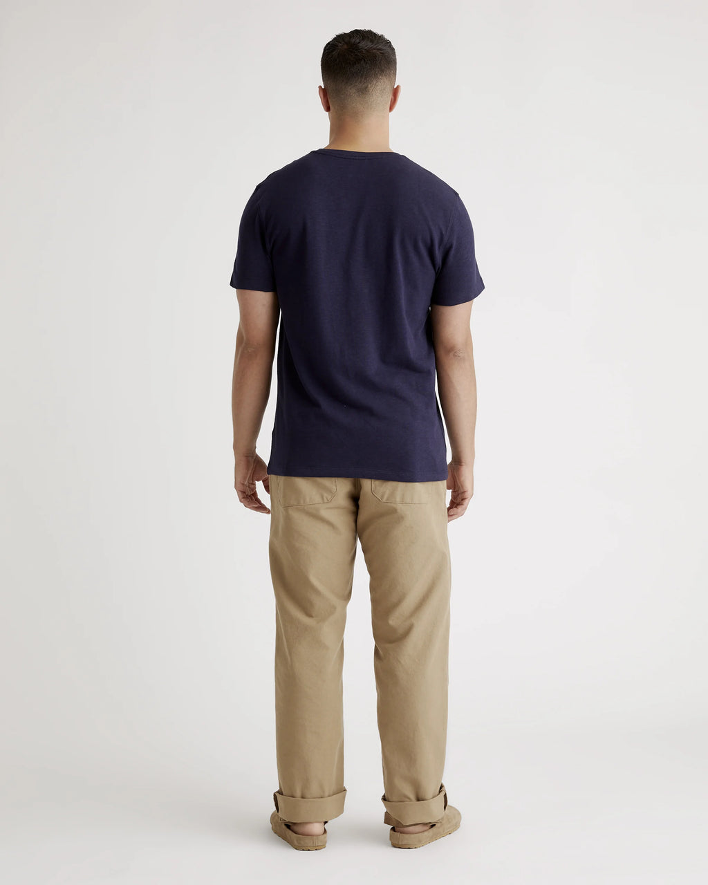 100% Organic Cotton Slub V-Neck Tee - S / Heather Grey