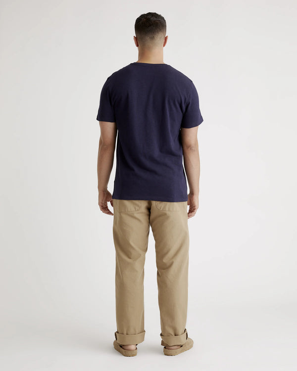 100% Organic Cotton Slub V-Neck Tee - S / Heather Grey