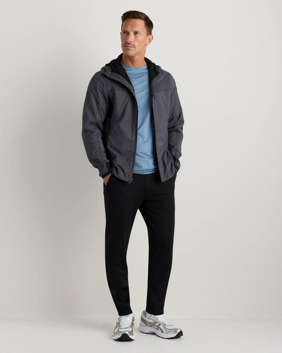 Weather Proof Fleece-Lined Hooded Jacket - S / Carbon Grey