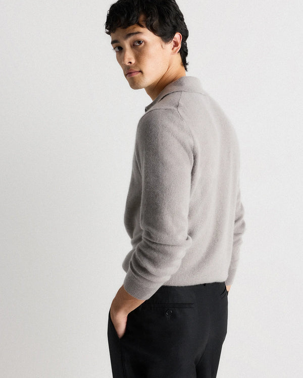 Mongolian Cashmere Polo Sweater - S / True Navy