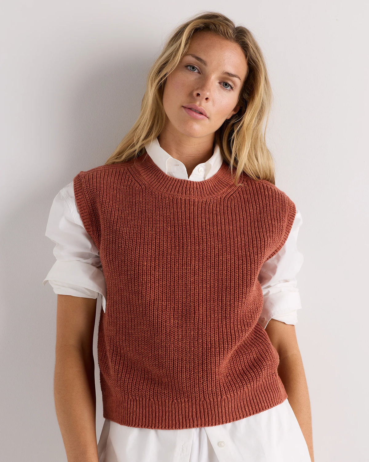 Cotton Linen Sweater Tank - XS / Canyon Burnt Orange Main image
