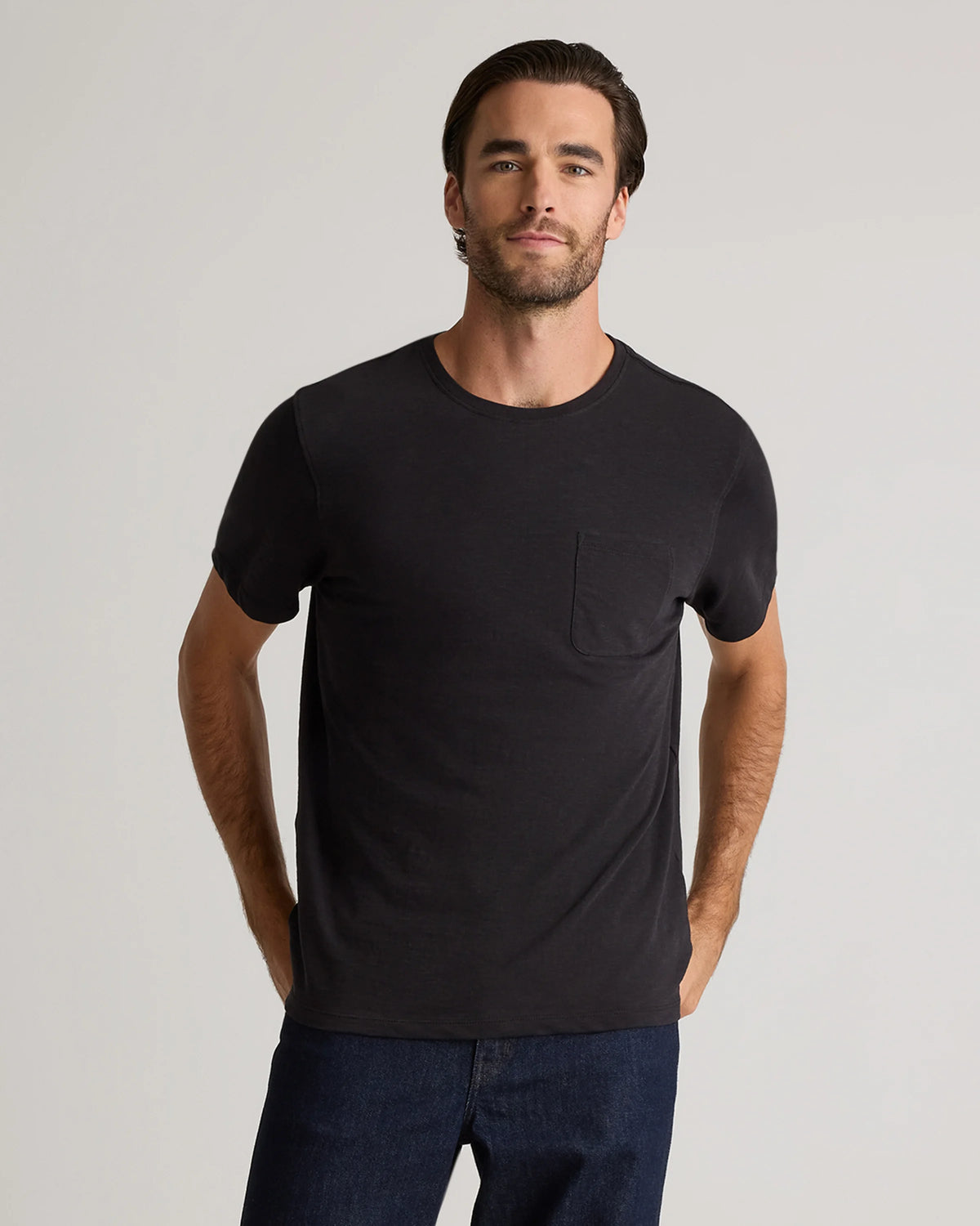 100% Organic Cotton Slub Pocket Tee - S / Bold Black Main image