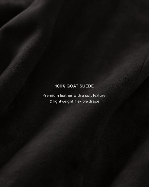 100% Suede Bomber Jacket - XS / True Black