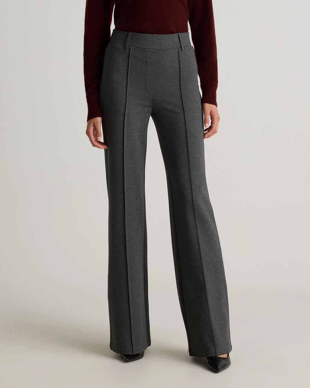 Ultra-Stretch Ponte Flare Leg Pants - XS / Espresso