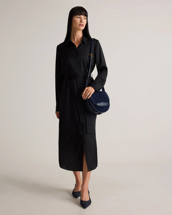 Italian Suede Saddle Bag - One Size / Pebble