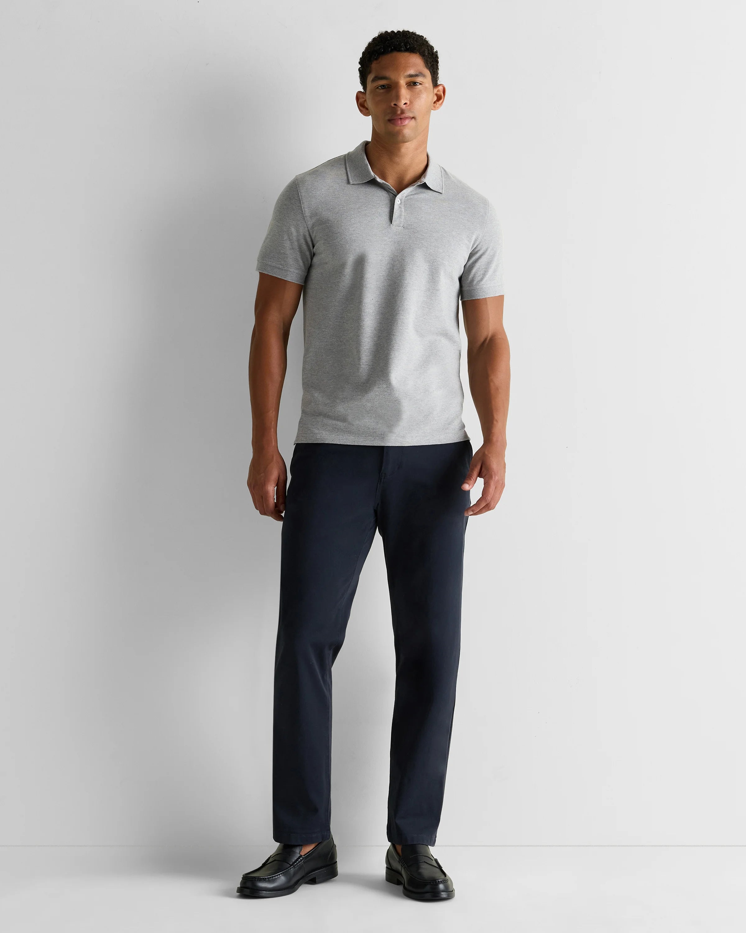 Organic Cotton Pique Polo - XS / Heather Grey Secondary image