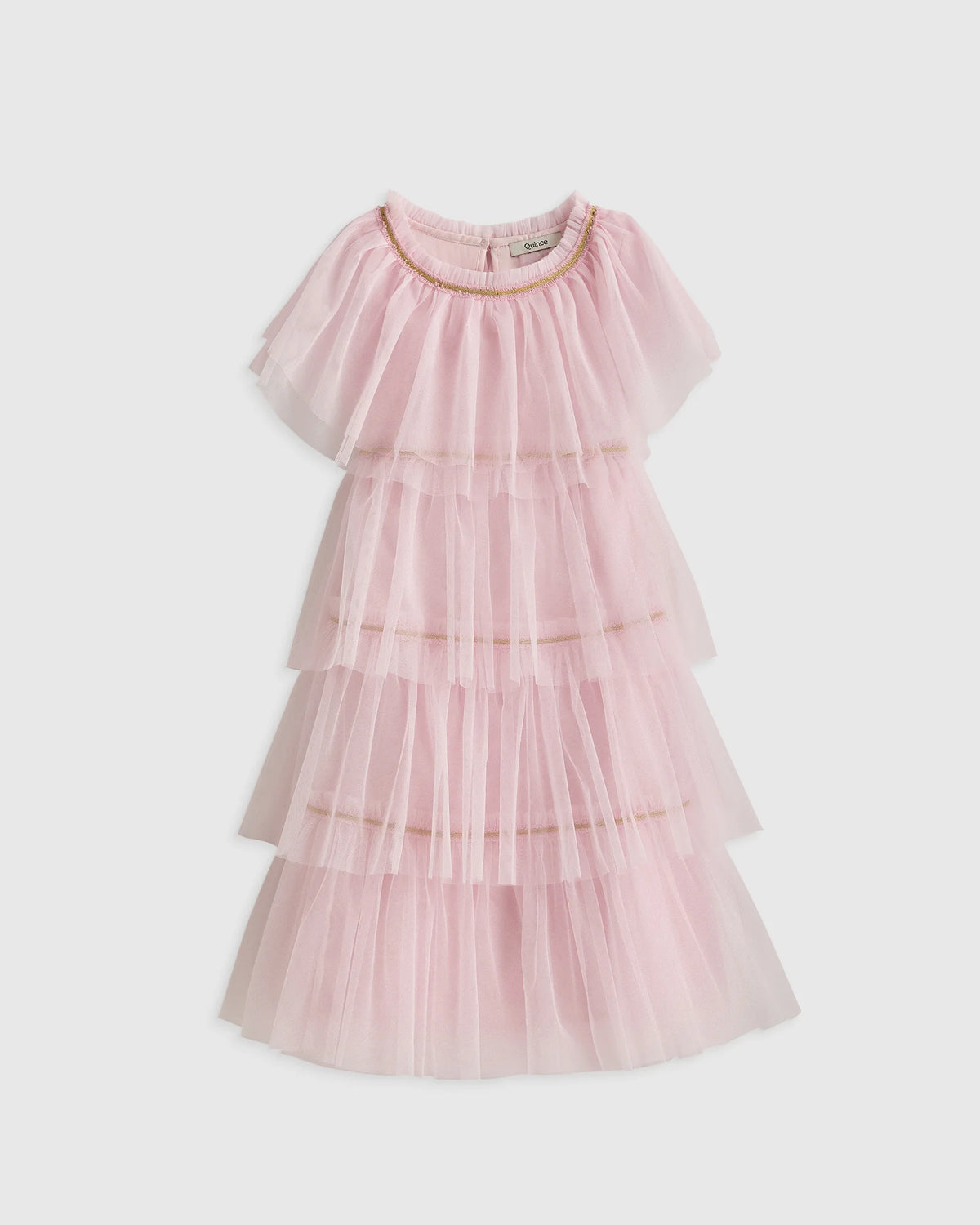 Recycled Tulle Tiered Dress - 6 / Pale Pink Main image