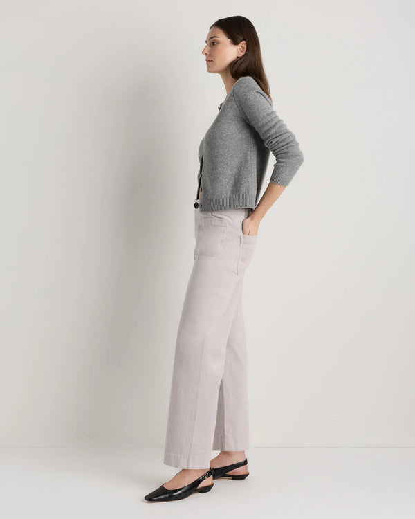 Organic Stretch Corduroy Cropped Wide Leg Pants - 0 / Black