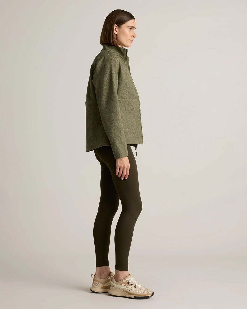 Softshell Fleece-Lined Full-Zip Jacket - XS / Heather Deep Navy
