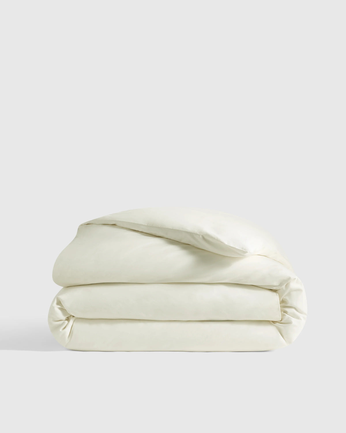 Organic Crisp Percale Duvet Cover - Twin / Ivory Main image