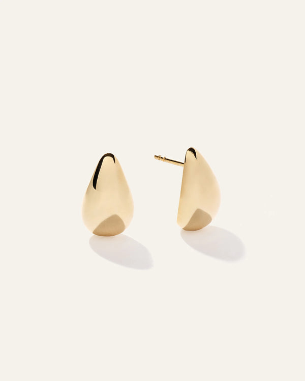 14K Gold Small Teardrop Earrings - One Size / Yellow Gold