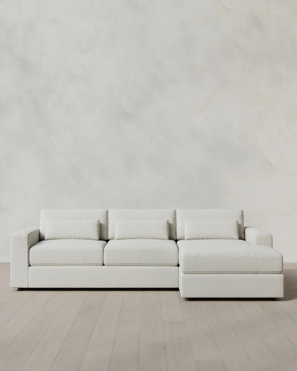 Ashford Deep Seat Chaise Sectional in Performance Chenille Linen Blend - 119" Right Arm / Ink