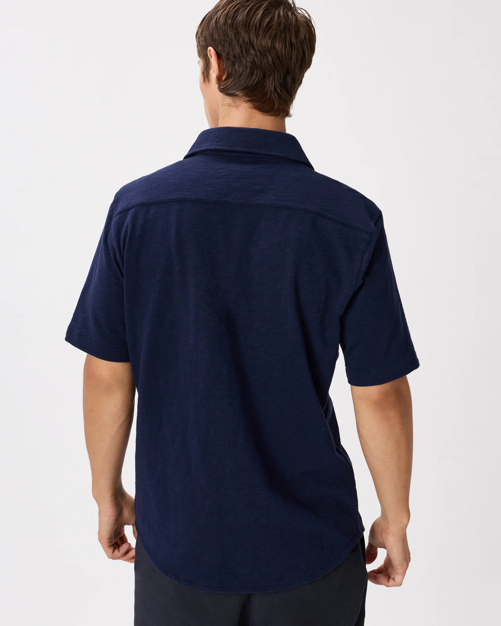 100% Organic Cotton Slub Short Sleeve Button Up Shirt - S / Heather Grey