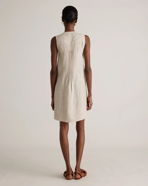 100% European Linen Sleeveless Swing Dress - XS / Classic Mini Gingham