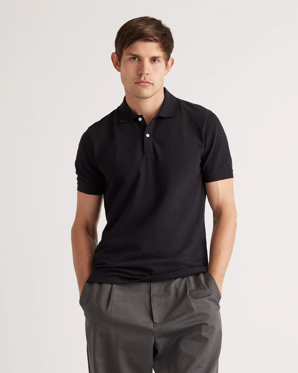 Organic Cotton Pique Polo - XS / Heather Grey