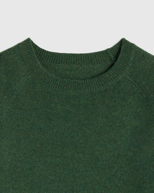 Washable Cashmere Crewneck Sweater - 2T / Forest Floor Green