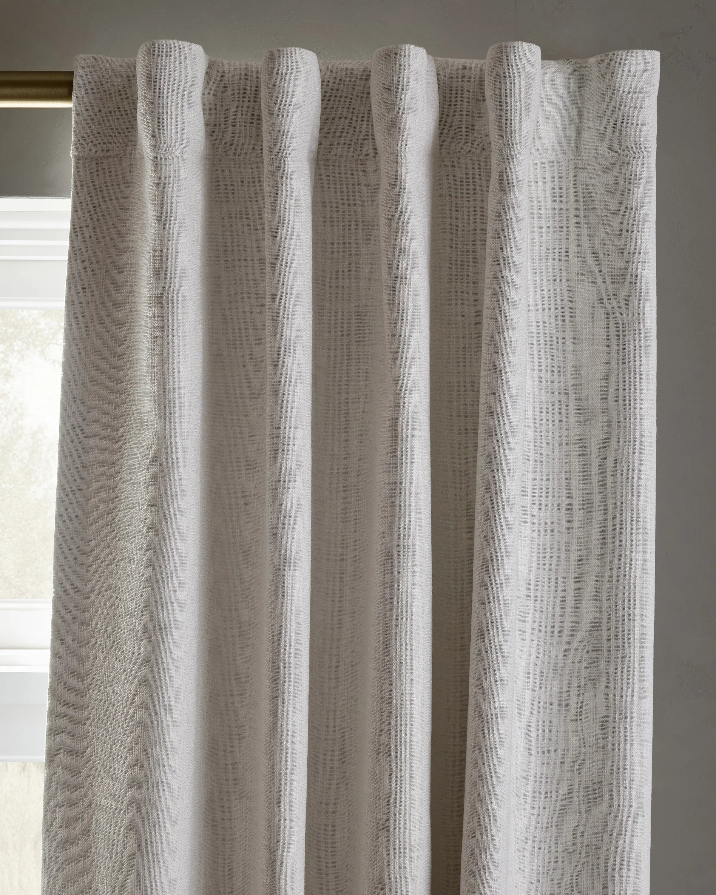 Textured Cotton True Blackout Curtain - 48x84 / White Secondary image