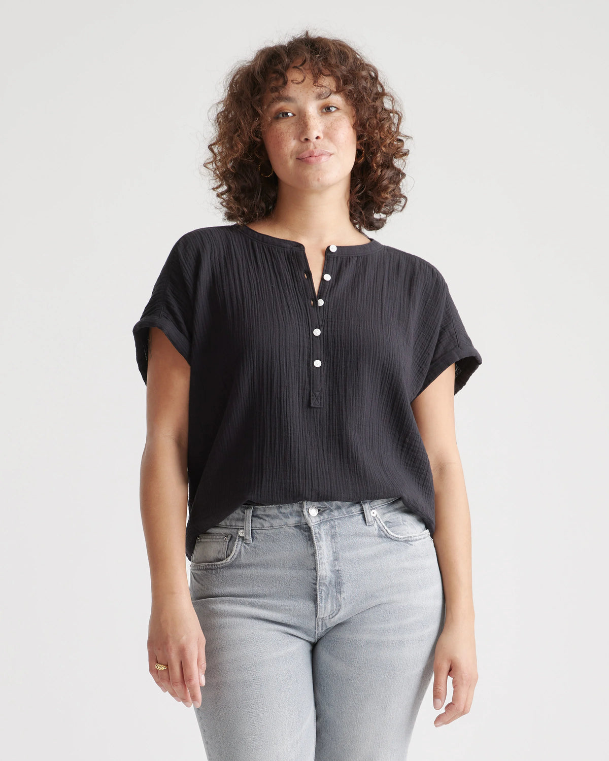 100% Organic Cotton Gauze Roll Sleeve Shirt - XS / Spiced Orange