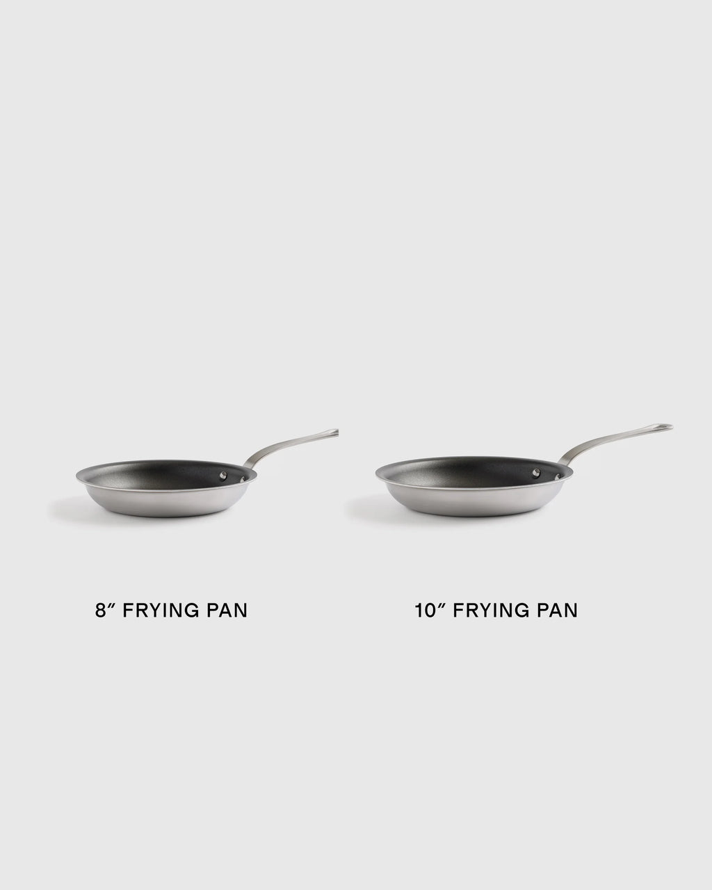 5-Ply Stainless Steel Nonstick Cookware: 2-Piece Frying Pan Set: 8" & 10" - 8" & 10" / No Color