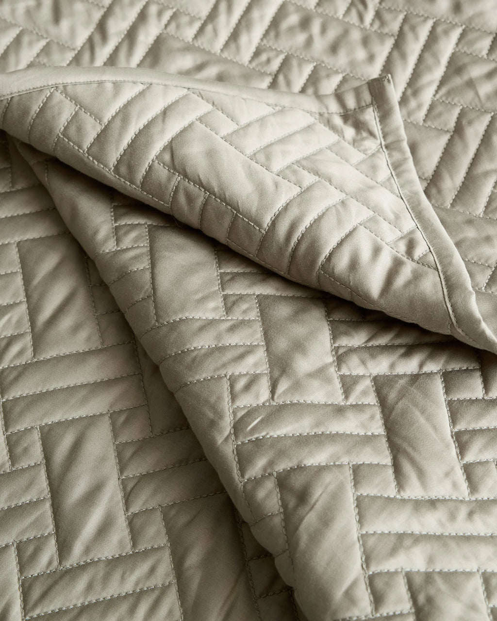 Organic Cotton Basketweave Quilt Set - Twin / Mineral