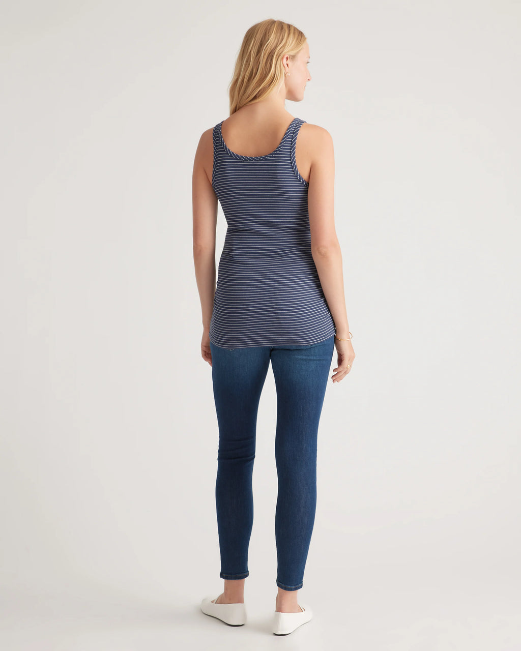 Bamboo Rib Maternity Scoop Neck Tank - XS / Deep Navy