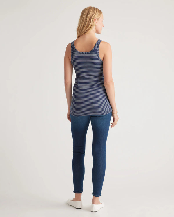 Bamboo Rib Maternity Scoop Neck Tank - XS / Deep Navy