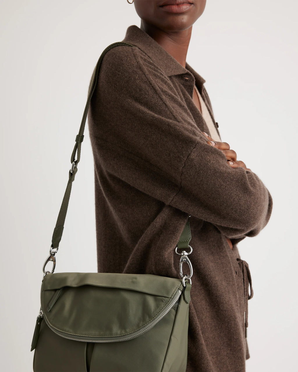 Revive Nylon Foldover Crossbody - One Size / Olive