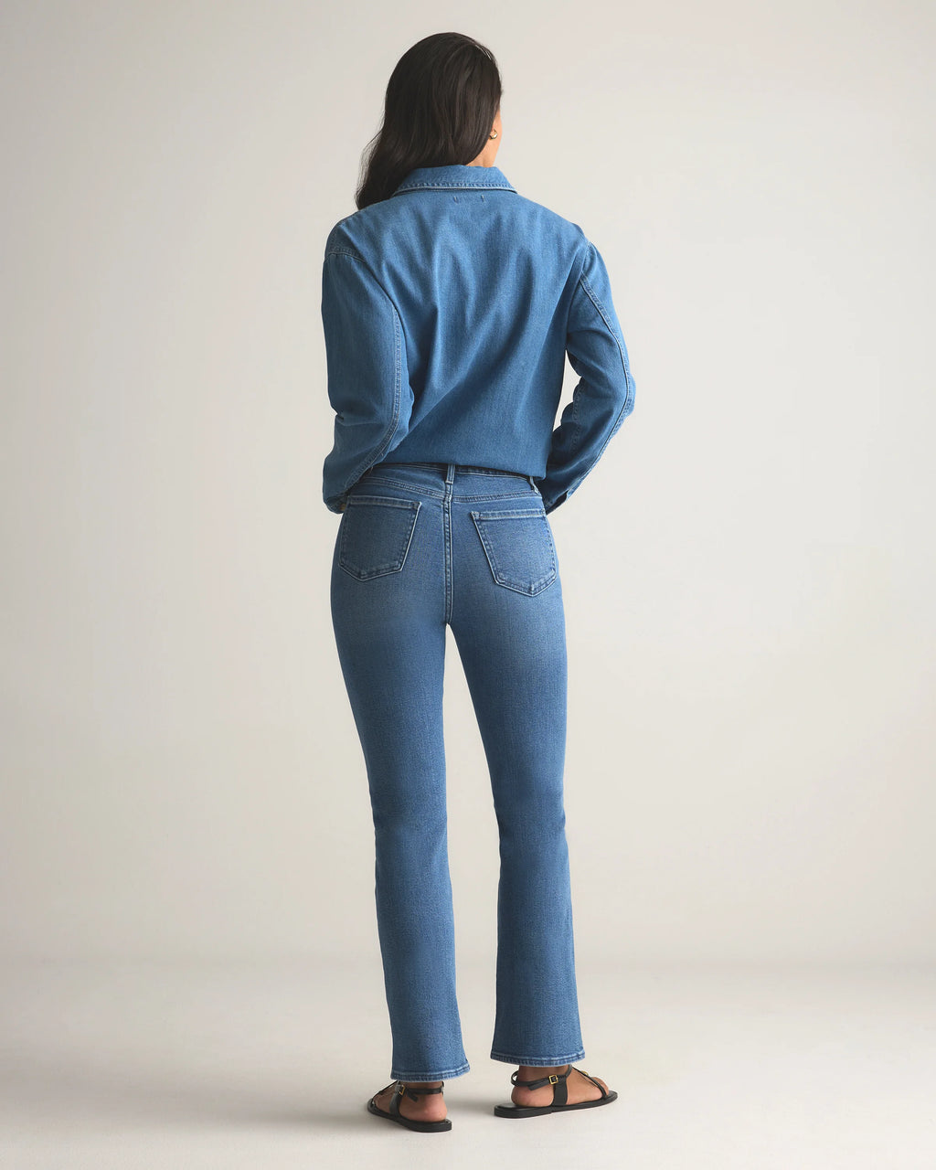 Bella Stretch Kick Flare Jeans - 24 / Deep Rinse