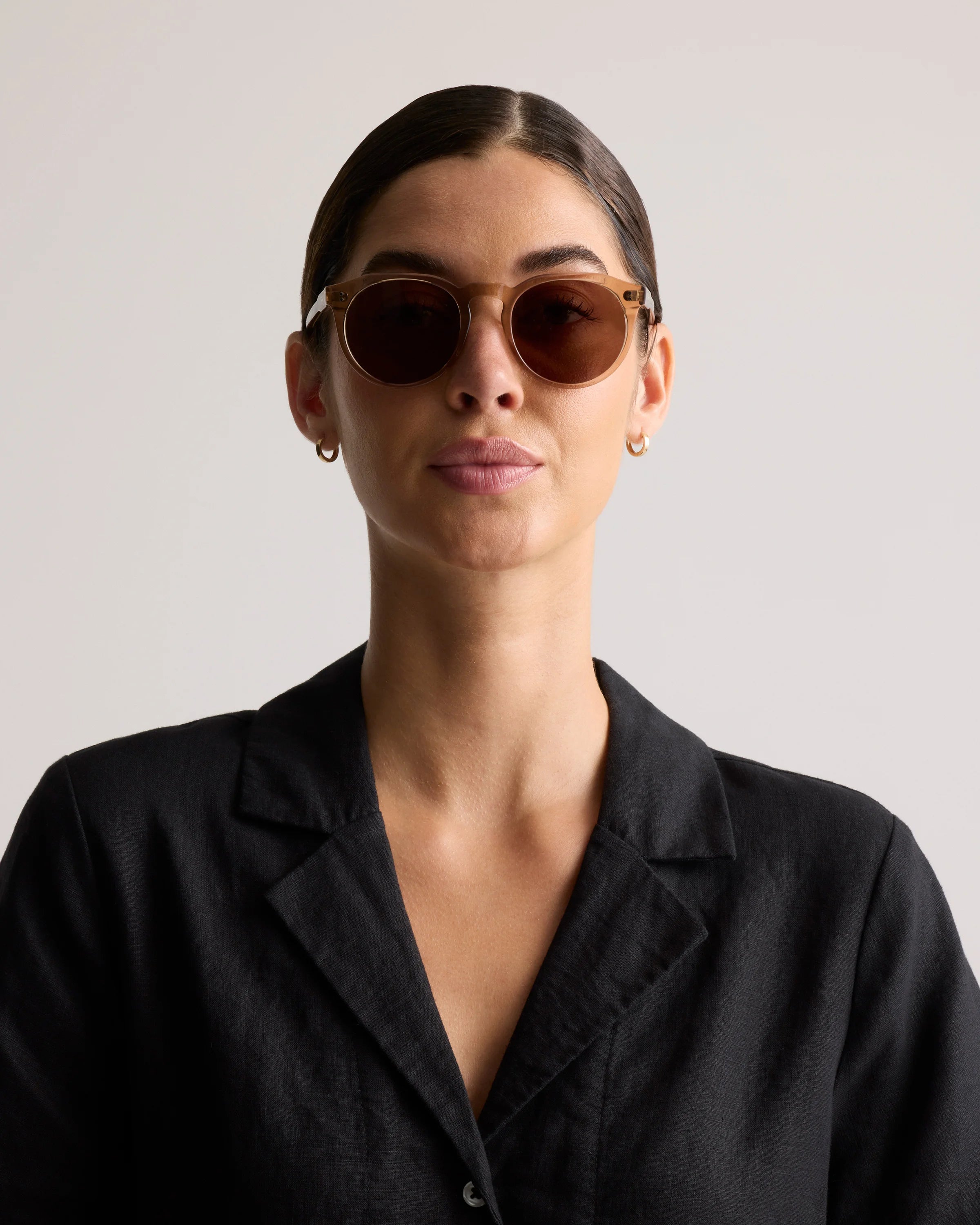Tahiti Polarized Acetate Sunglasses - One Size / Clear Taupe with Brown lens Secondary image
