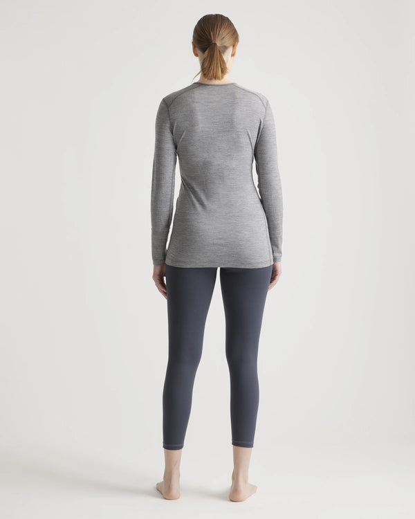 100% Merino Wool All-Season Long Sleeve Base Layer - XS / Black