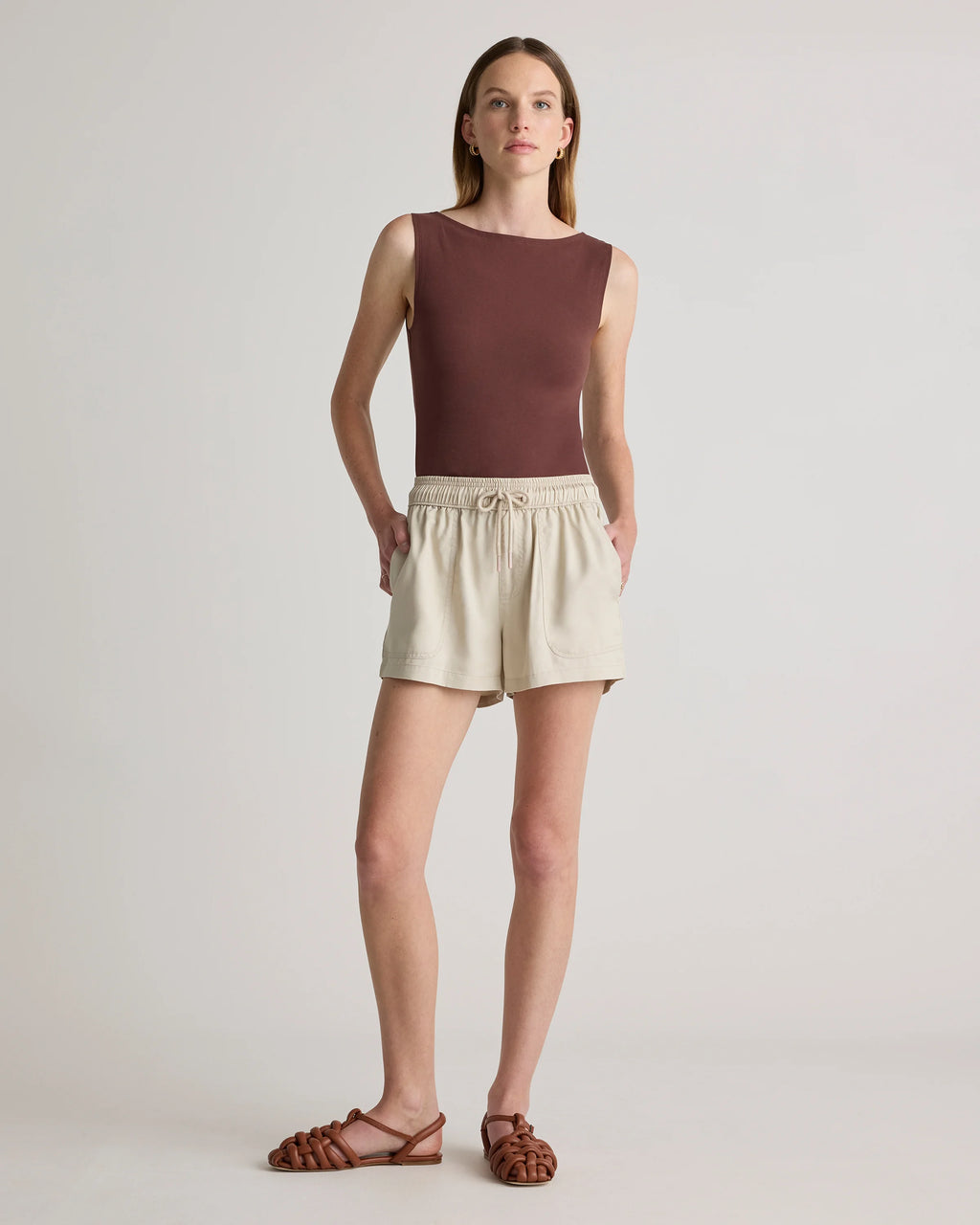 Vintage Wash Tencel Utility Shorts - XS / Moonstone Blue