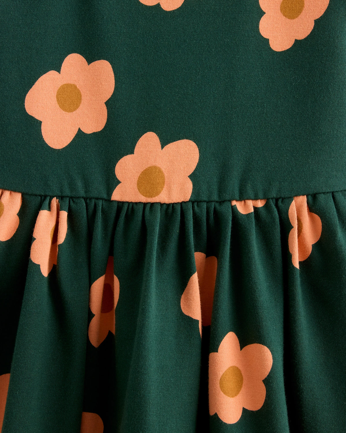 Organic Cotton Long Sleeve Skater Dress - 2T / Red Poppy Garden